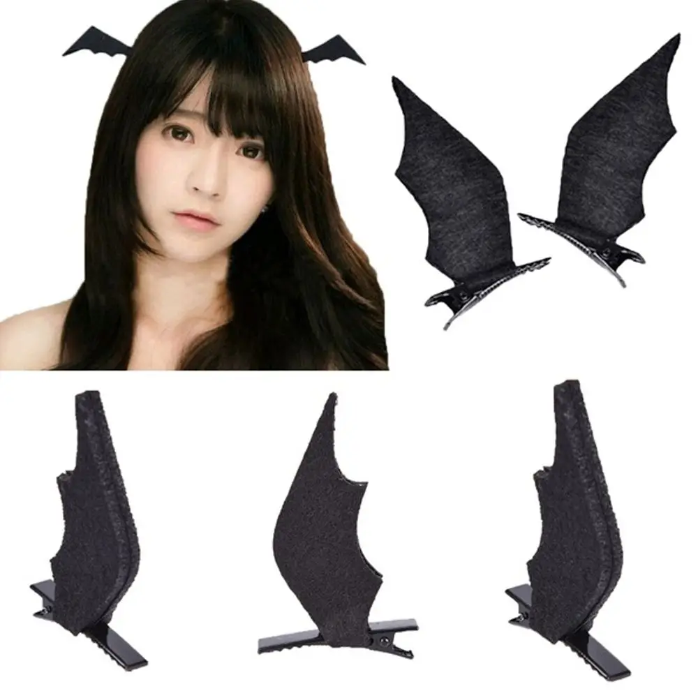 

1 Pair Fashion Devil Halloween Dress-up Costume Festival Girls Baby Hair Accessories Bat Wings Hairpins Hair Clips