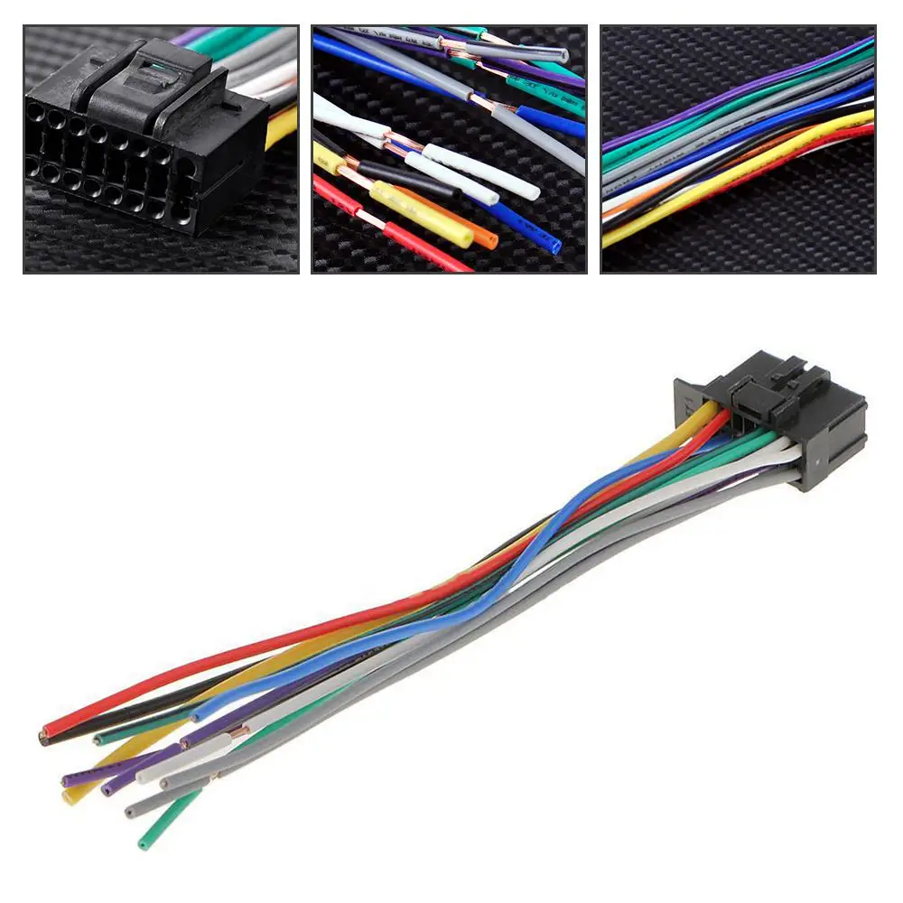 Car Audio Radio Replacement Harness 16-pin Stereo Radio CD Player Plug Wire Harness Cable Connector 12cm Pioneer 2350 Portable
