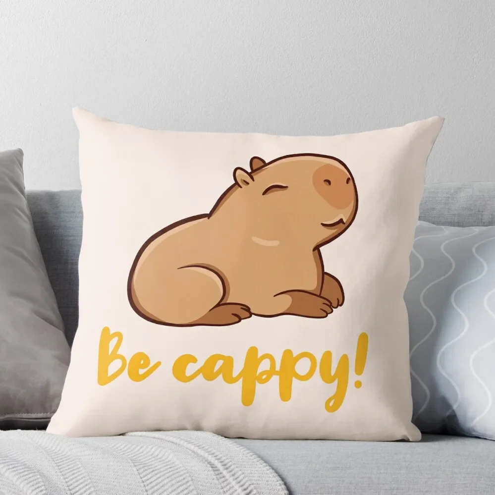 

Cute Capybara, be cappy! Like a capybara, capy Throw Pillow luxury sofa pillows Throw Pillow