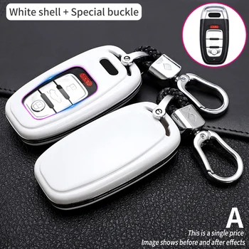 Custodia per chiave auto in ABS in fibra di carbonio per Audi A1 A3 A6l A4L A8l A5 Q5 Q7 portachiavi Remote Smart - Custodia per chiave auto in ABS in fibra di carbonio per Audi A1 A3 A6l