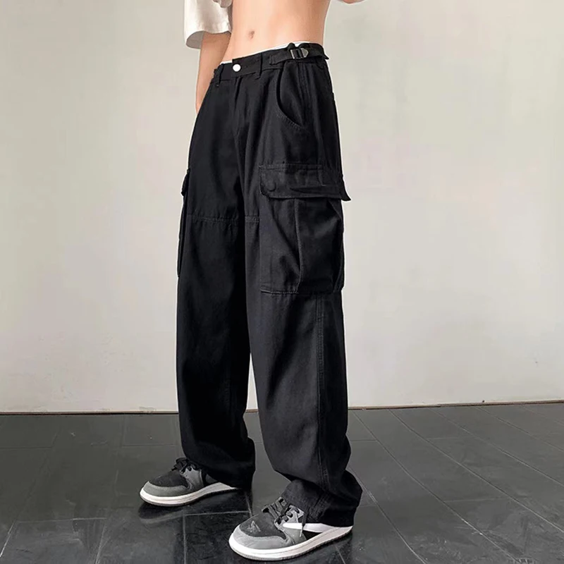 Zoki Japanese High Waist Women Cargo Pants Summer Bf Thin Large