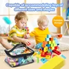 12802-5b746a.jpg Transparent Large Toy Organizer Bag for Kids Puzzle Building Block Storage Bag with Handle PVC Waterproof Travel Cosmetic Pouch
