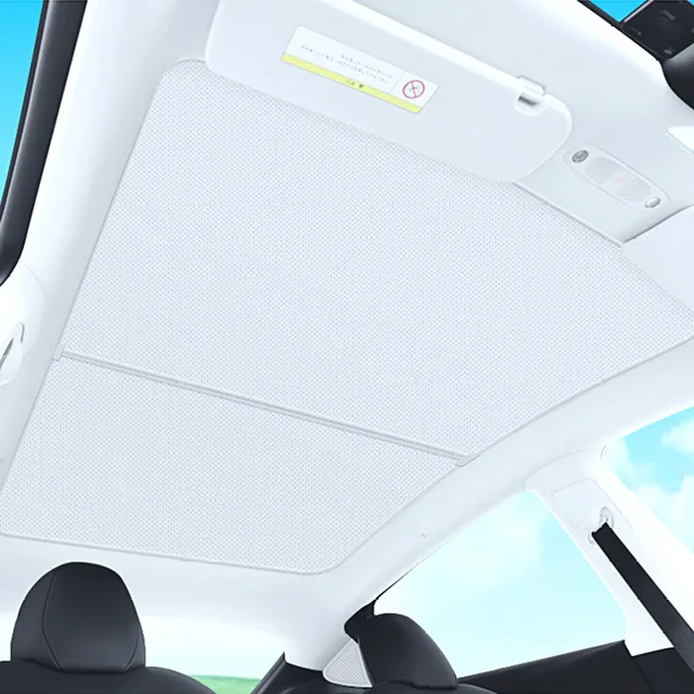 A Tesla 3/ Y Autó Napfényes Tetőjének Tetőablakok Vak Árnyékoló Szélvédő Napi Árnyékolók Számára Napfénytetőhöz. - Image 3