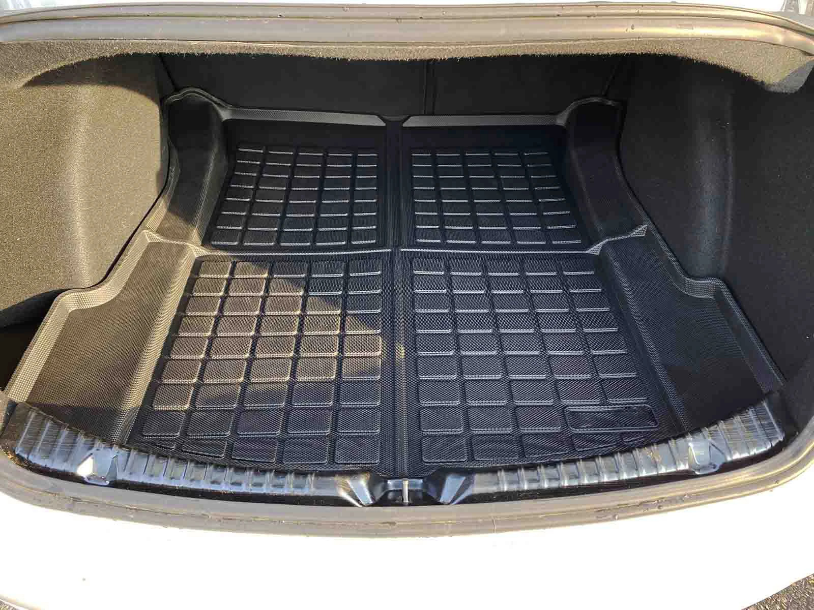 

All Weather Trunk Mat For Tesla Model 3 2021-2023.10 Car Boot Carpet Protector Rear Cargo Liners & Rear Seat back Cover