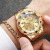 3pcs/set Fashion Men's Luxury Watch Set Trendy Party Hip Hop Men's Quartz Analog Watch with Jewelry Set(Box not included)） 3