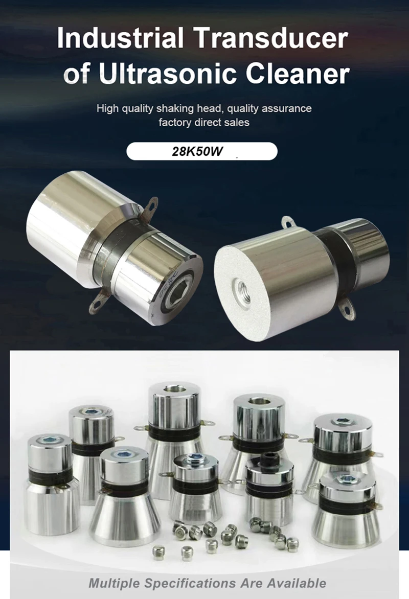 Description Picture 2 of item50W 28KHz Ultrasonic Transducer High Stability Frequency Ultrasound Transmitter for Homemade Cleaning Parts