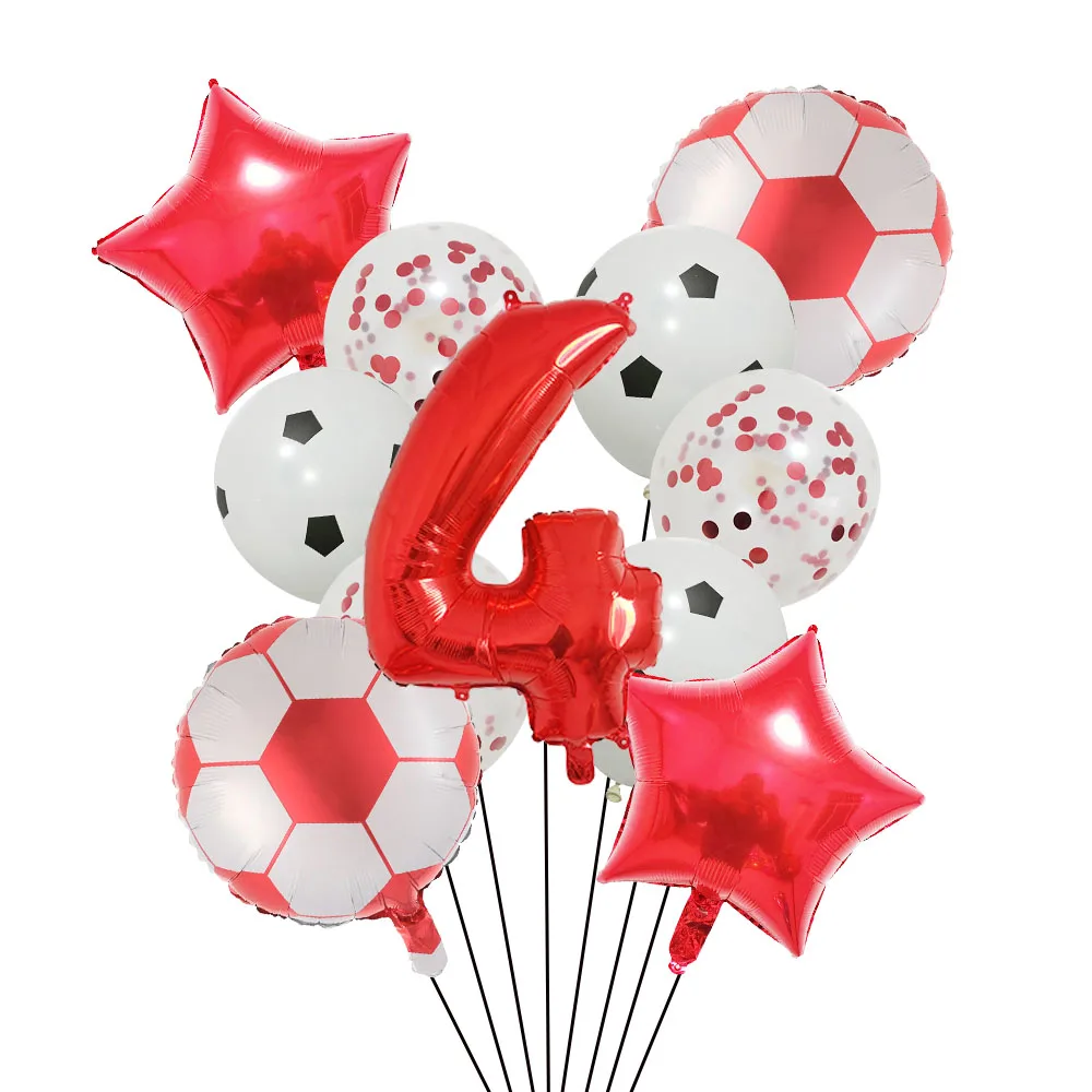 Helium Foil Soccer Balloons - 32-Inch Green Number Ball Sports Party Decorations