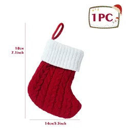 Festive Snowflake Knitted Christmas Stocking Ornament for As picture (Blank)