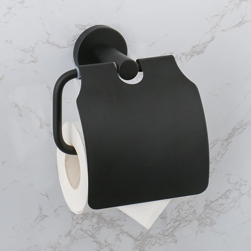 Bathroom Hardware 304 Stainless Steel Matte Black Towel Rack Toilet Paper Holder Soap Holder Towel Bar Toilet Accessories