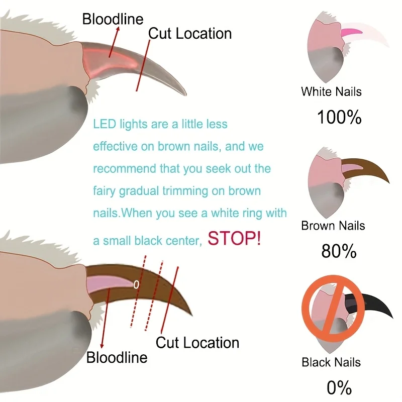 LEDPet Nail Clippers Cat Nail Clippers Dog Nail Clippers Dogs and Cats Nail ScissorsUSBCharging Belt File Anti-Nail Splash