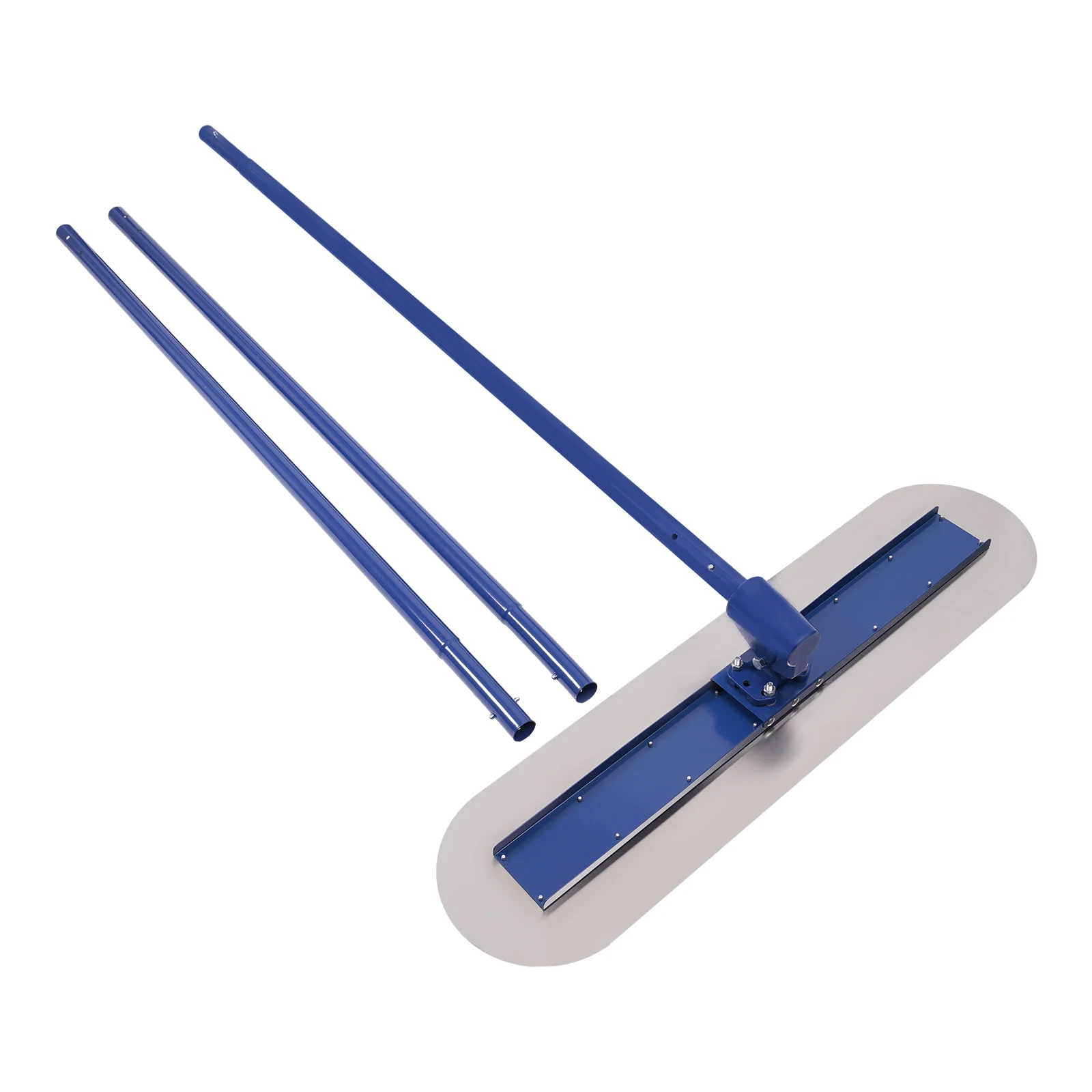 48 x 12 Inch Stainless Steel Concrete Trowel Cement Finishing Tool Round End Extended Handle Adjustable Turbine Connector