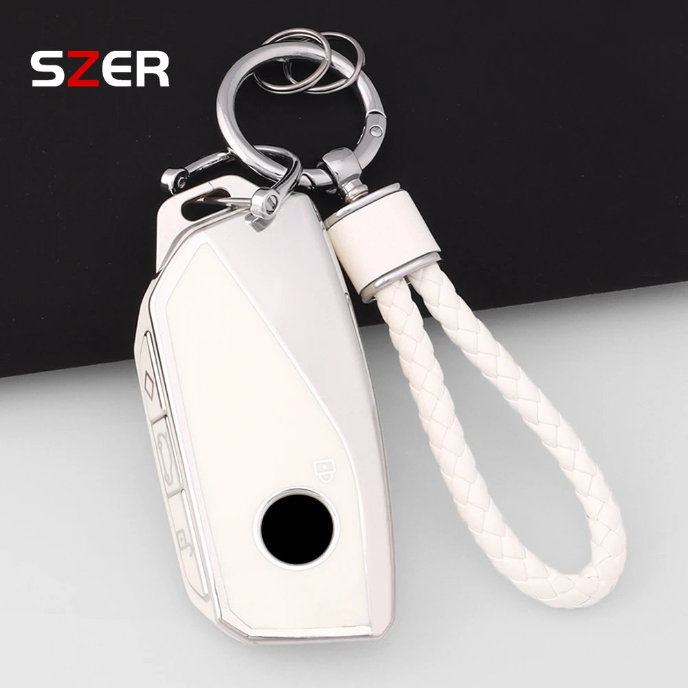 Premium TPU Car Key Case Cover with Keychain - Enhanced Protection