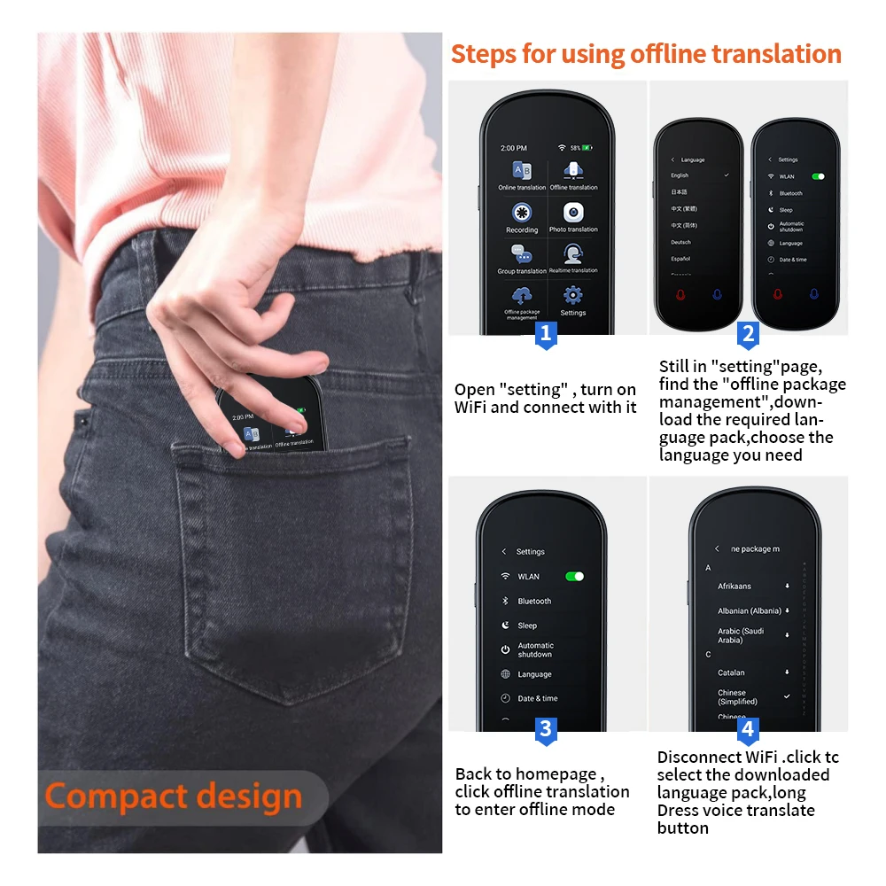 17 Languages Offline Intelligent Translator for Global Travelers with Real-time Voice Recording and Text Translation Functions voice translator language translator