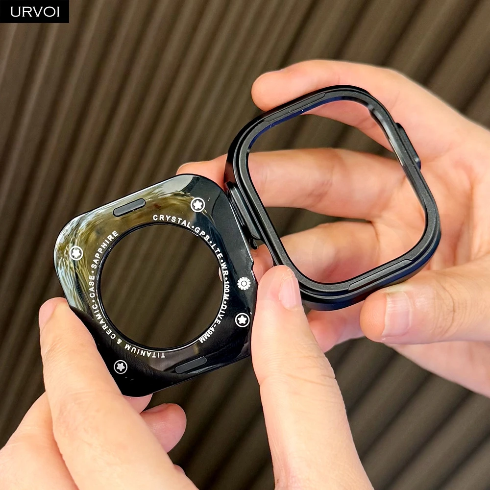URVOI Zinc Alloy Bumper Case for Apple Watch - Enhanced Color-Changing Protective Cover