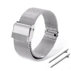 Sleek Milanese Mesh Steel Watch Strap - Universal Sizing - 22mm (Silver)