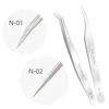 NAGARAKU 2pcs set for eyelash extension professional tweezers N-01 and N-02 for divide volume eyelash 2