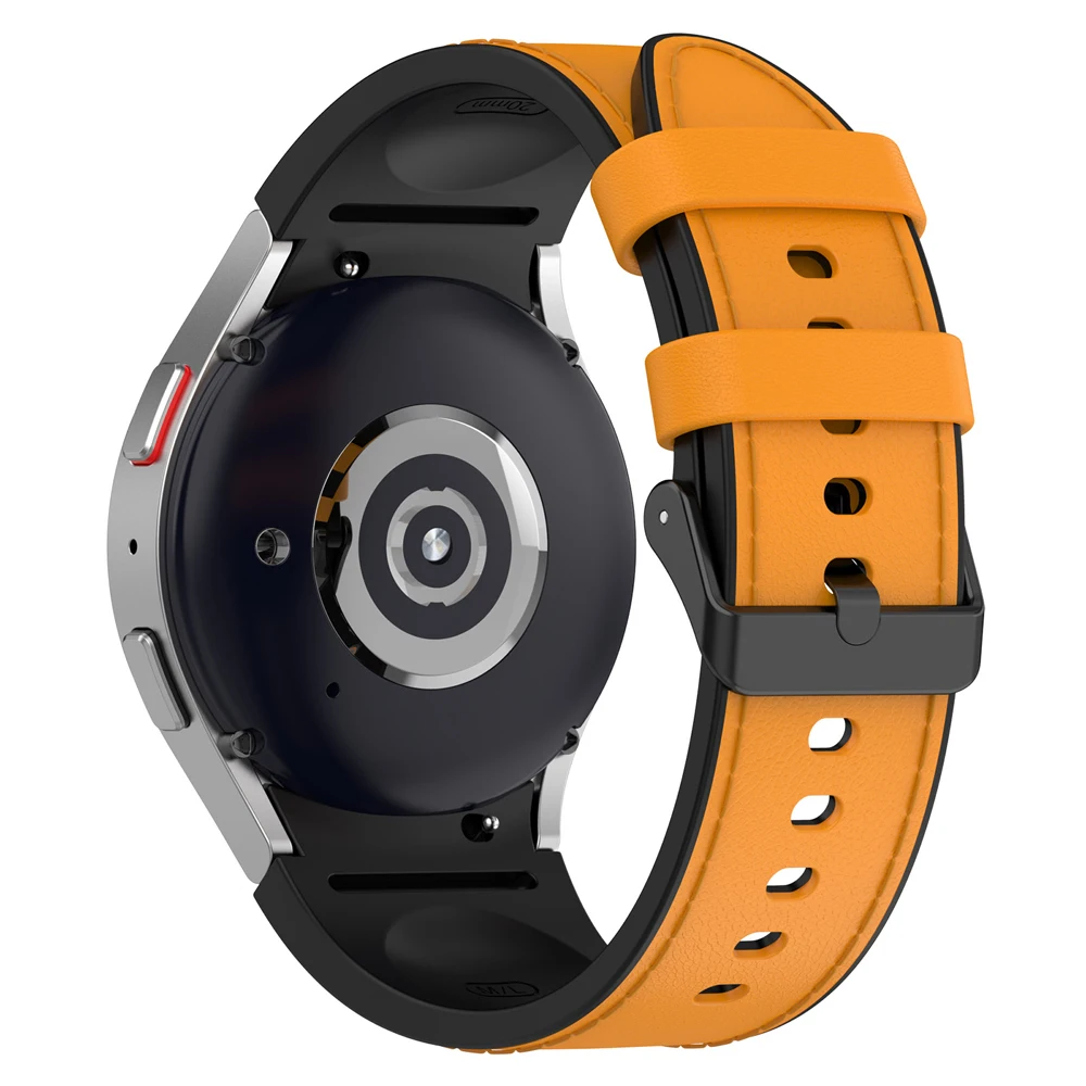 Elegant Leather and Silicone Watch Strap - Premium Replacement Band Bracelet Belt