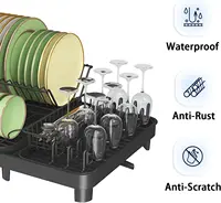 Dish Drying Rack, Large-Capacity Dish Drainer with Cutlery Holder Rotatable Water Drainer for Kitchen Counter 1