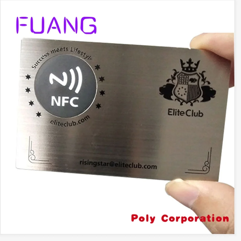 Custom  ISO14443A 13.56Mhz Custom Printed NFC business metal card / Metal NFC card for payment application