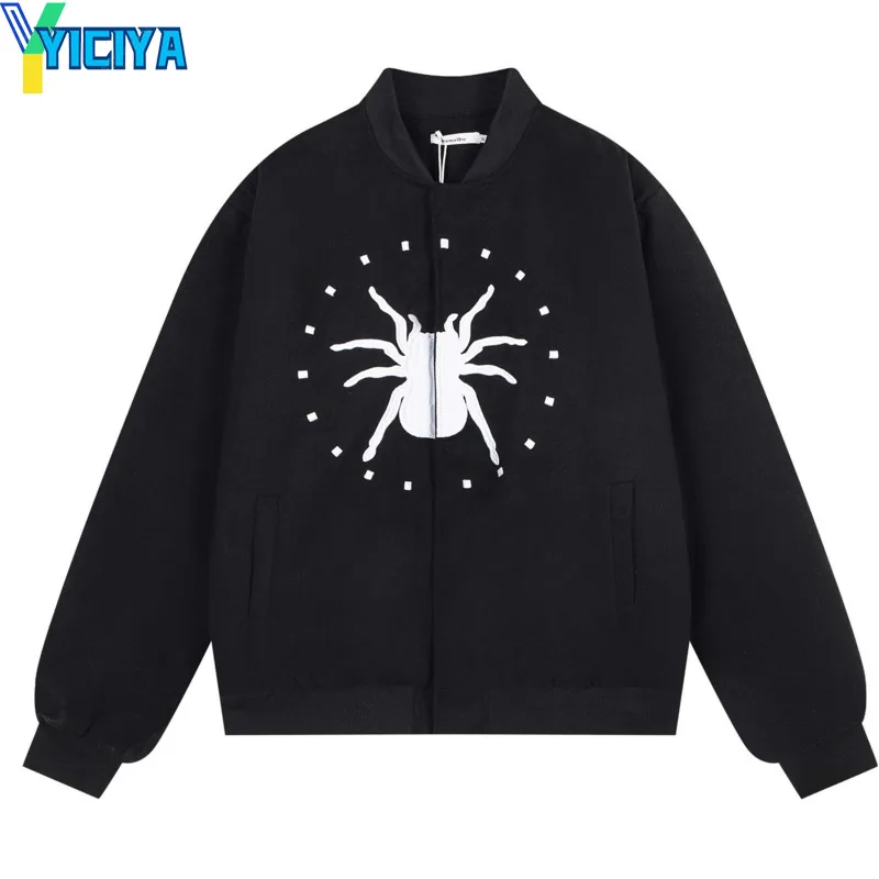 

YICIYA Spider embroidery college baseball Jacket unisex Thickening Bomber Varsity Long Sleeves new Coats fashion spring outfits