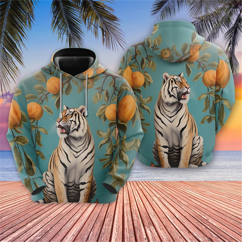 

3D Bengal Tiger Printed Hoodies For Men Clothes Harajuku Fashion Animal Hoody Hoody Boy Tracksuit Goth Vintage Horror Pullovers