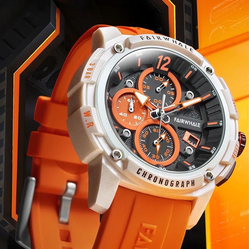 Mark Fairwhale Sports Calendar Multifunctional Luminous Quartz Watch ...