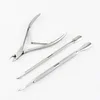 3pcs Nail Cuticle Pusher Dead Skin Remover Stainless Steel Cuticle Nipper Spoon Dual-end Trimmer Cutter Clipper Manicure Tools 4