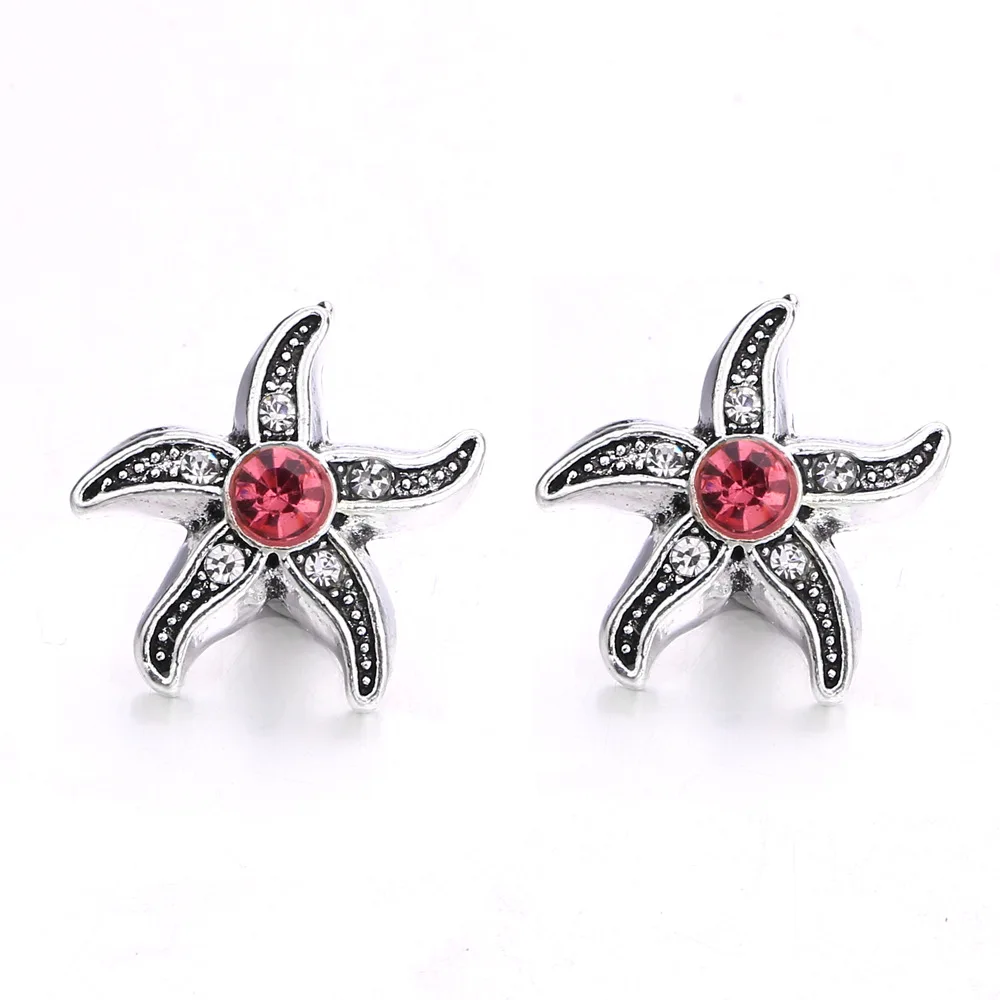 20pcs 12mm Snap Jewelry Crystal Star Mini 12mm Metal Snap Buttons for DIY Interchangeable Snap Button Bracelet