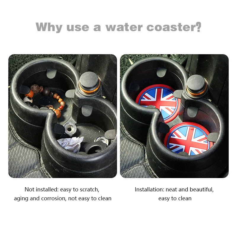 Anti-Slip Cup Mat 70mm 1Pcs for Mini Countryman R60 WRC John Cooper Works LCI Cup Holder Mat Shockproof Silica Gel Pad
