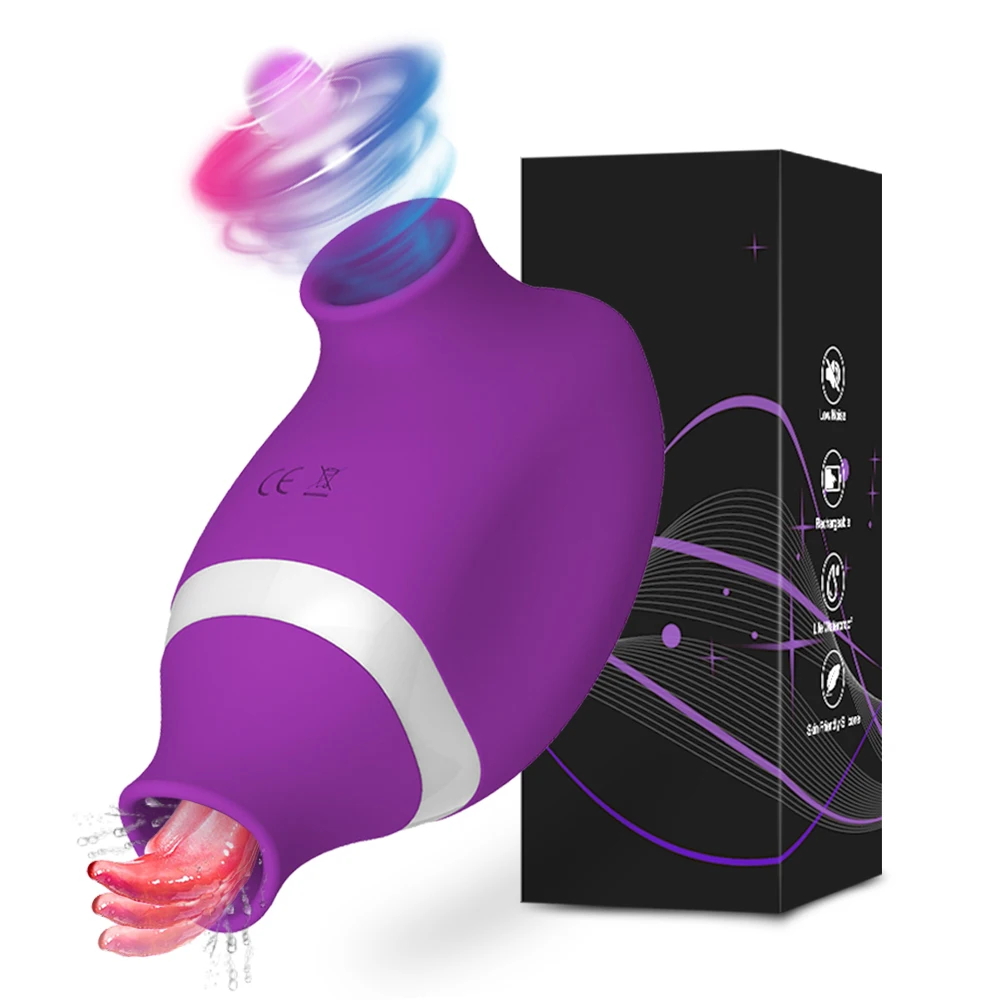 2-in-1-Klitoris-Sauger-Vibrator, Sexspielzeug für Frauen, weiblich, G-Punkt, Saugen, Lecken, doppelte Stimulation, Brustwarzen, Massagegeräte, Zungen-Sexspielzeug 1