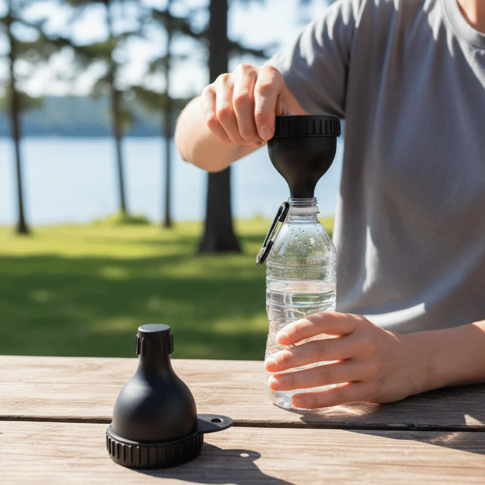 15g/50ml Protein Powder Bottle with Carabiner Reinforced Cap Medicine Box with Keychain Health Funnel Protein Powder Container