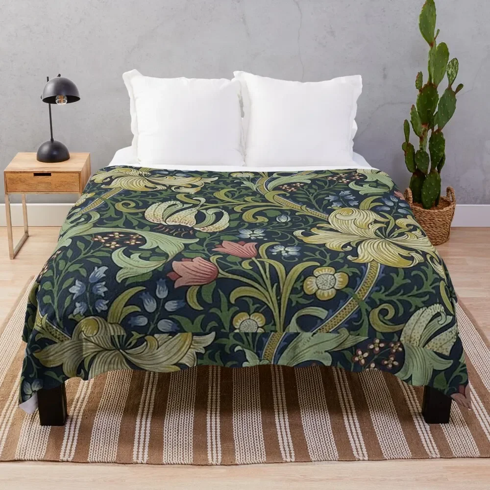 

William Morris Golden Lily pattern Throw Blanket decorative Bed Fashionable Blankets For Bed Thermal Blankets