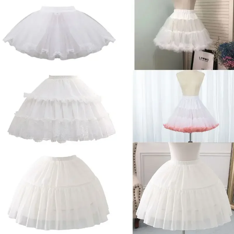 Women Elastic High Waist Ballet Sweet Skirt Bowknot Mesh Tulle Petticoat Dress Underskirt | petticoat skirt,petticoat underskirt,wedding underskirt,lolita petticoat,flower girl underskirt,wedding petticoat,vintage underskirt,tulle tutu skirt