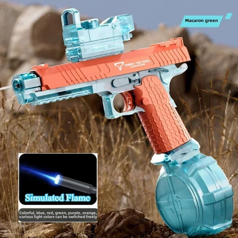 Electric Water Gun Pulse Pool Gun Self-integrated Automatic Large-Capacity Lighting Children's Water Toys Blasters