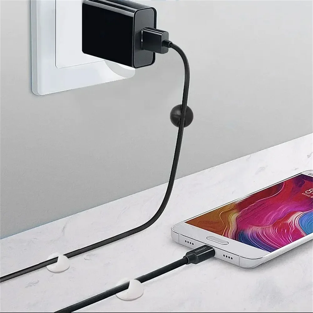 20Pcs Silicone Winder Organizer Cable Clip Round Cord Clips Desk Tidy Management Wire Holder for Car USB Charging Tablet Wires