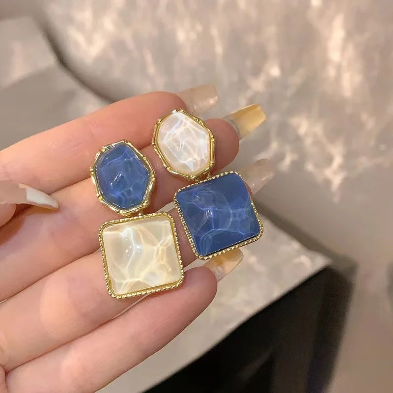 Vintage Resin Geometric Drop Earrings for Women Charms Pendant Jewelry Party Gifts New Fashion dangle earrings drop earrings pendant earrings long earrings dome teardrop earrings