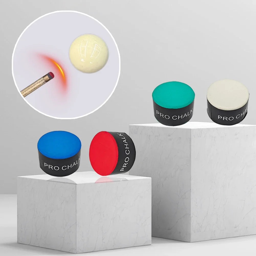 Cylinder Billiard Chalk with Transparent Storage Box Professional Snooker Chalk High Adhesion Multi Color Cue Chalk  Antiskid