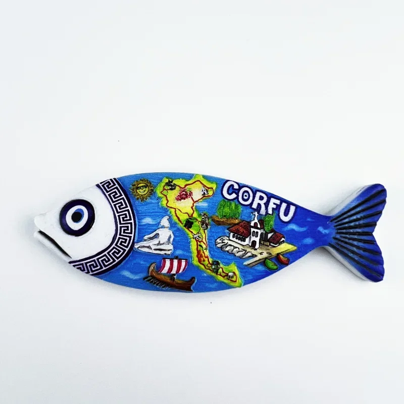3D KOS Magnete Frigorifero Grecia – Souvenir Turistico Artigianale, Decorazione Casa In Resina, 6x7 Cm