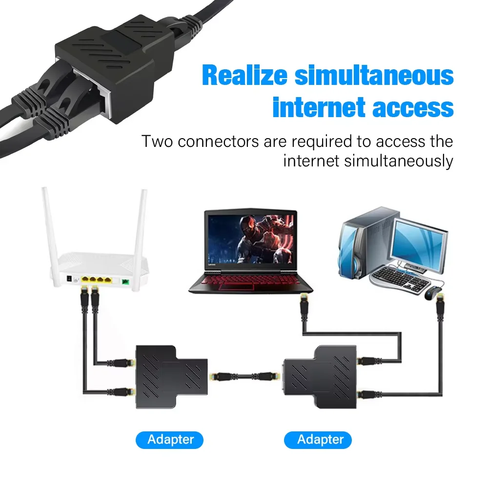 High-Quality RJ45 Ethernet Splitter and Network Cable Extender