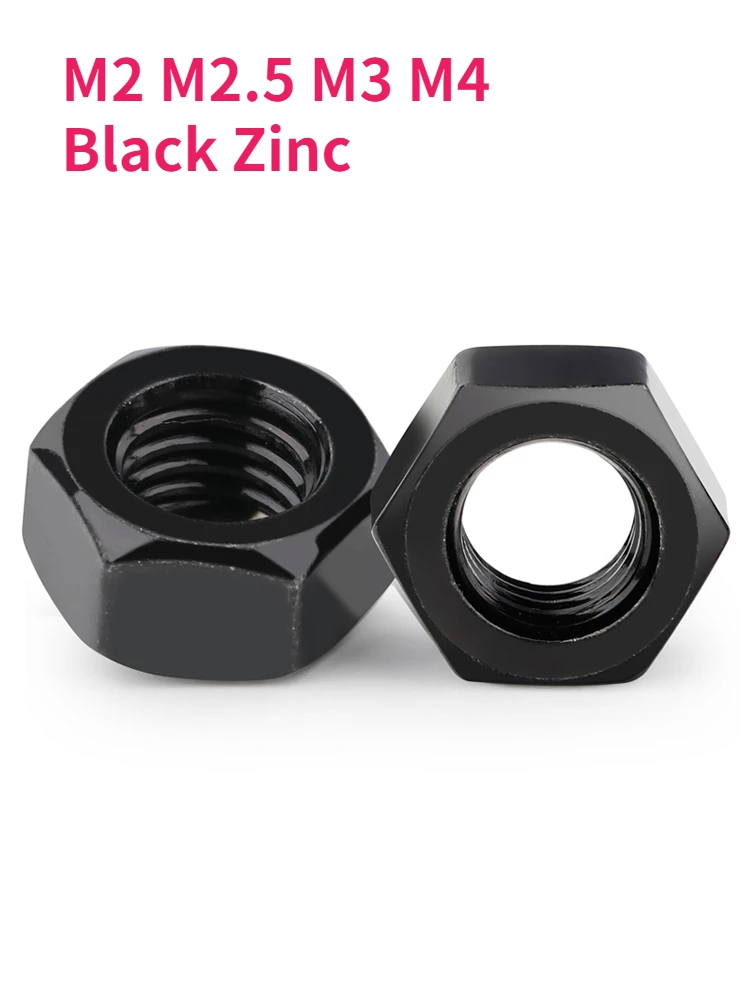 

M2 M2.5 M3 M4 Black Zinc Hex Hexagon Nut