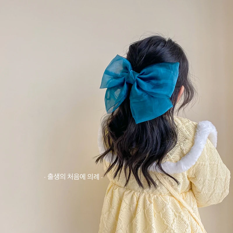 

High Quality Organza Bow Hairpins Hair Accessories Sweet Net Yarn Oversized Hair Clip Summer Woman Girls Korean Headdress