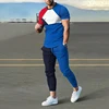 Summer New O Neck Harajuku Y2K Printing Tee Casual Fashion Pants Set Hombre Perspective Patchwork T-shirt Top Sporty Trousers 5