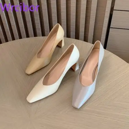 

Women's Single Shoes The Upper Is Made of Top Layer Cowhide The Inner Layer Is Made of Ultra-fine Fibers Office Girl