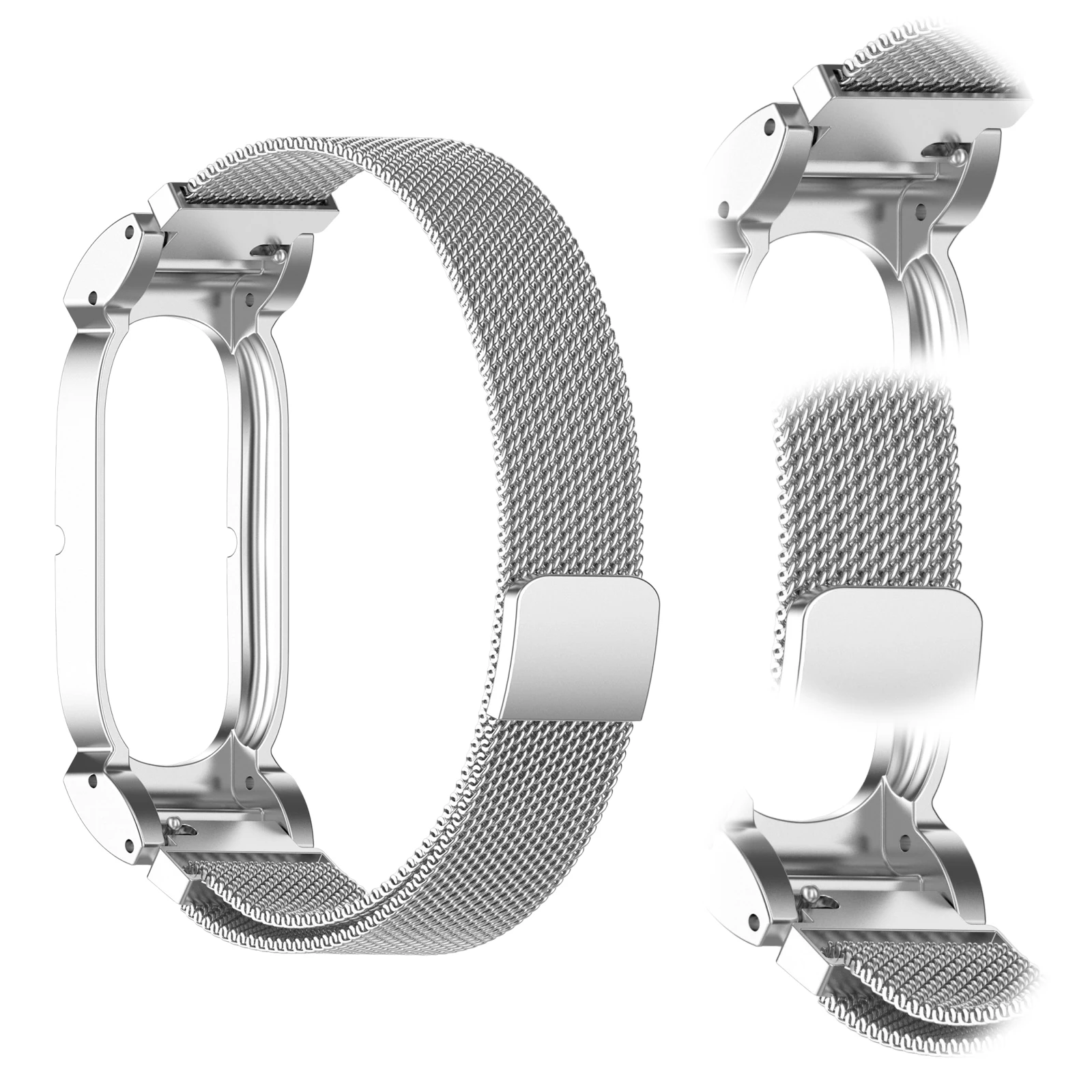 Magnetic Milanese Stainless Steel Sweatproof Adjustable Watch Strap with Clasp Buckle