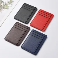 Men's Slim Minimalist Front Pocket Wallets RFID Blocking Credit Card Holder Portable Leather Wallets 2