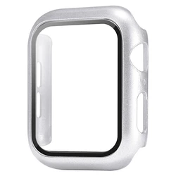 Premium Tempered Glass Screen Protector with Cover - 40mm serise 4 5 6 (Bright silver)