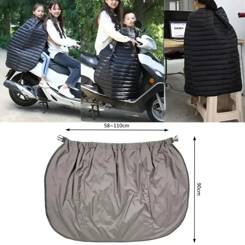 스쿠터 다리 커버 겨울 오토바이 시트 커버 방풍 따뜻한 앞치마 야외 라이딩에 적합 방수 및 차가운 따뜻한 앞치마