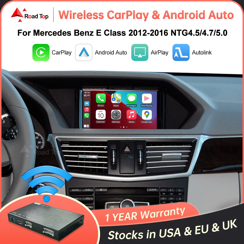 Wireless CarPlay for Mercedes Benz E-Class W212 E Coupe C207 2012-2016 with Android Auto Mirror Link AirPlay Car Play Functions