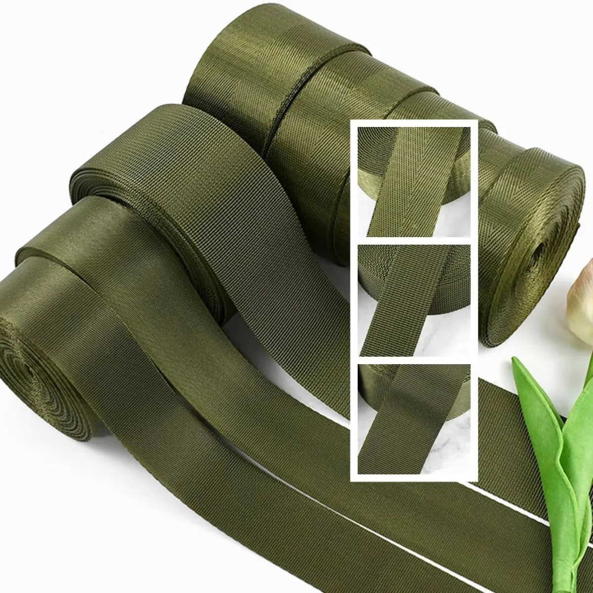 Durable Army Green Nylon Webbing Strap - Safety Belt Sling & Decorative Accessory