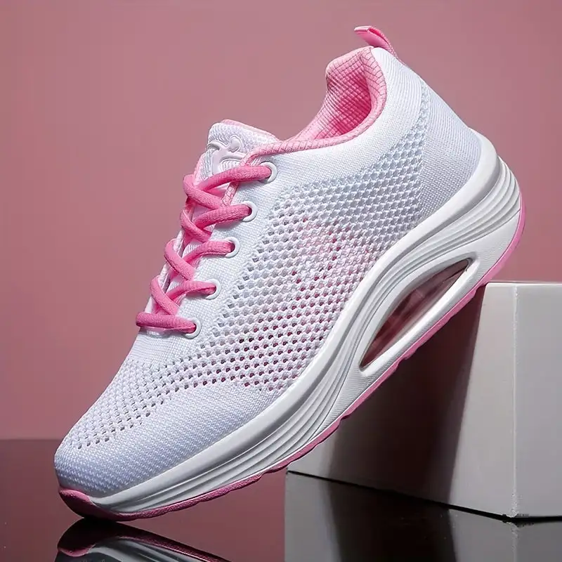 

Women's Breathable Mesh Sneakers, Lightweight Low Top Lace Up Shoes, Women's Air Cushion Walking Shoes